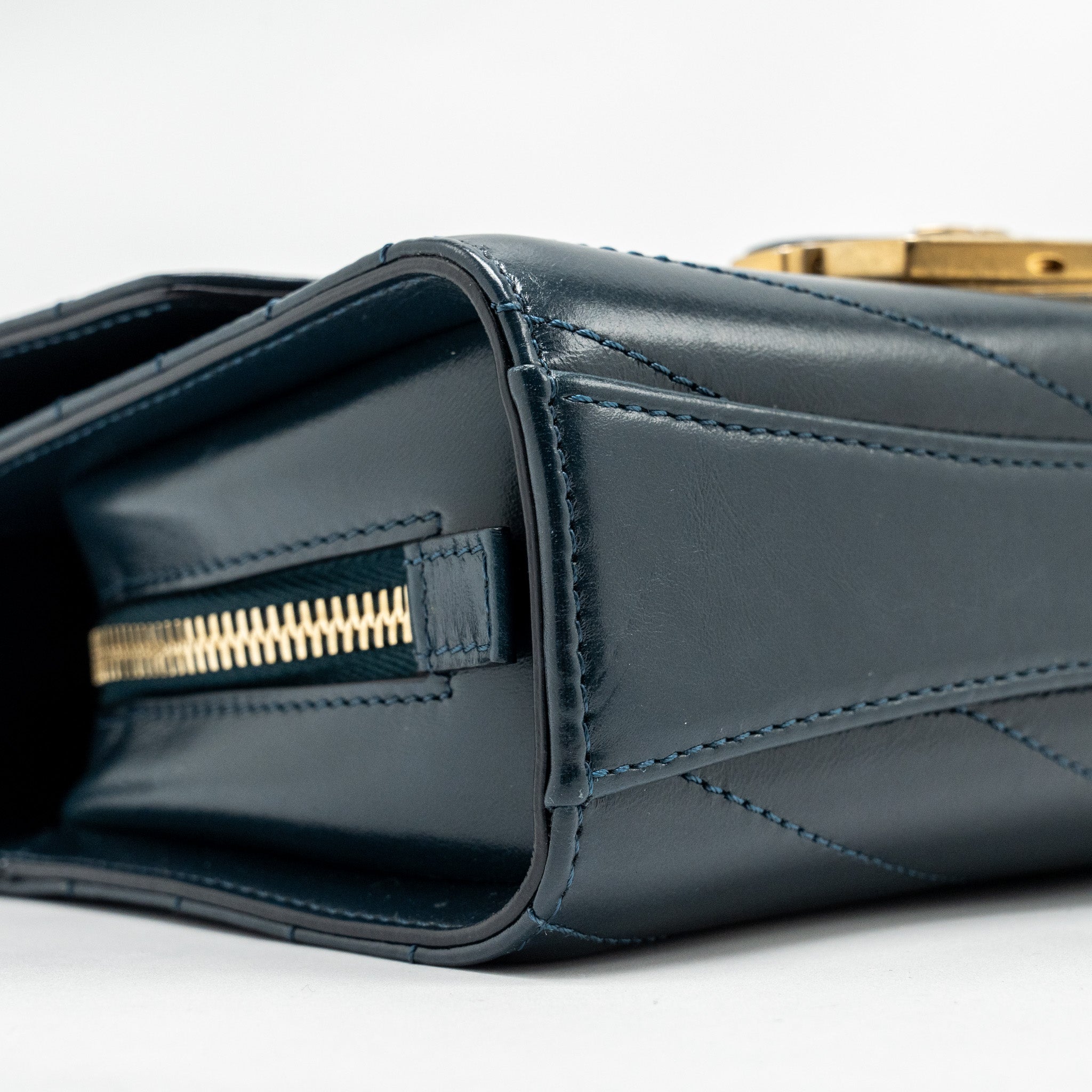 Chanel Lock me Up Chevron Medal Flap Bag Calfskin Dark Navy
