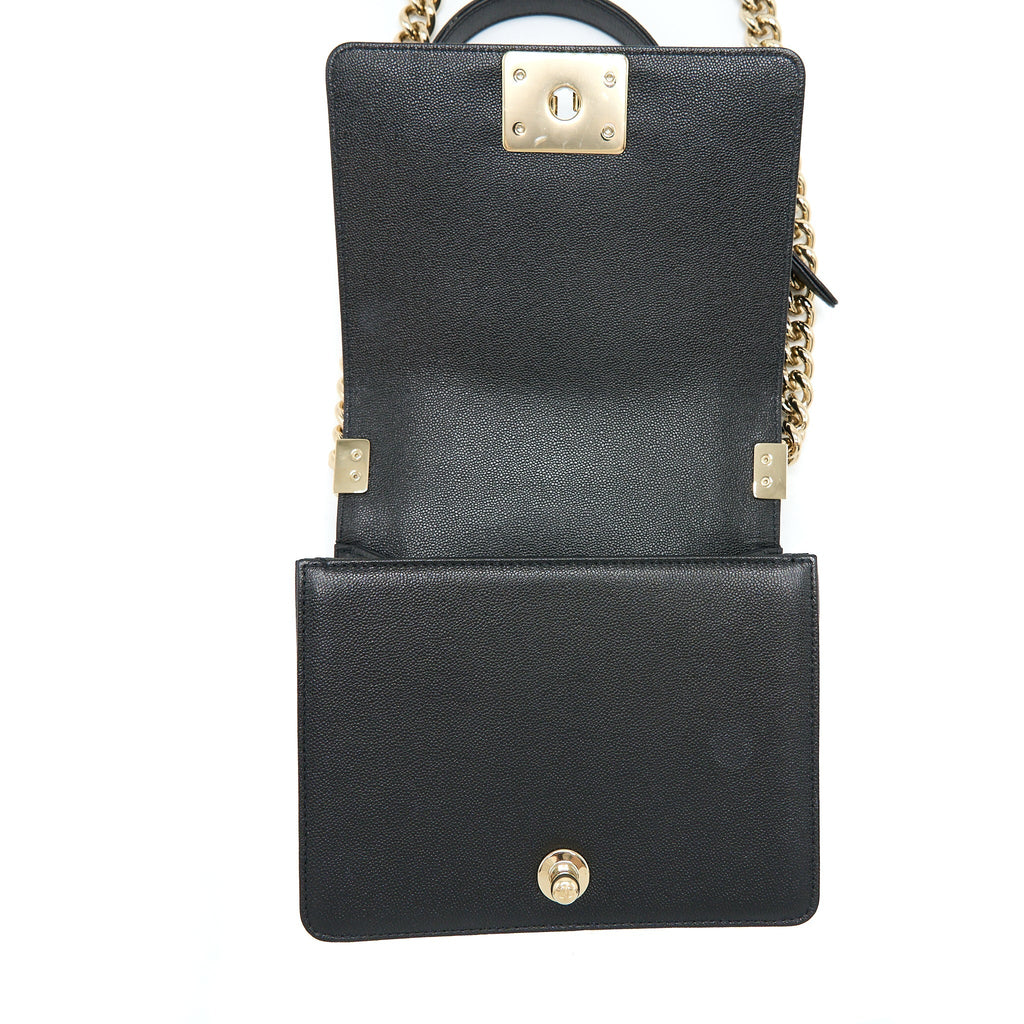 Chanel Mini Boy Bag Calfskin Black L (Microchip)