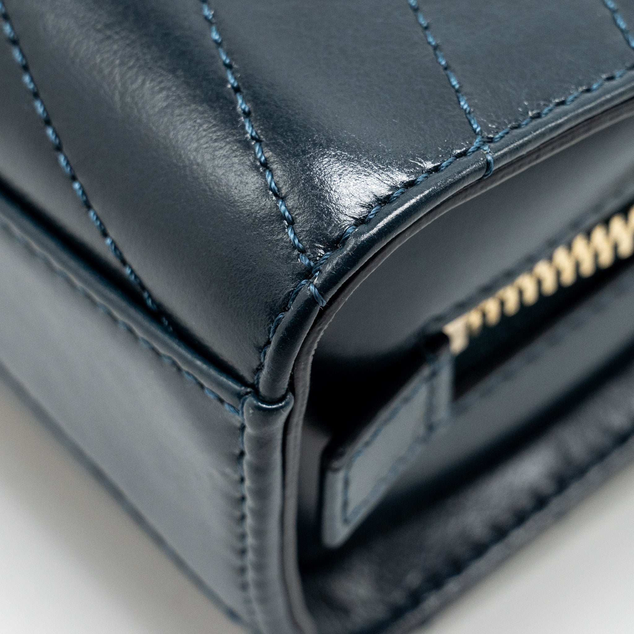 Chanel Lock me Up Chevron Medal Flap Bag Calfskin Dark Navy