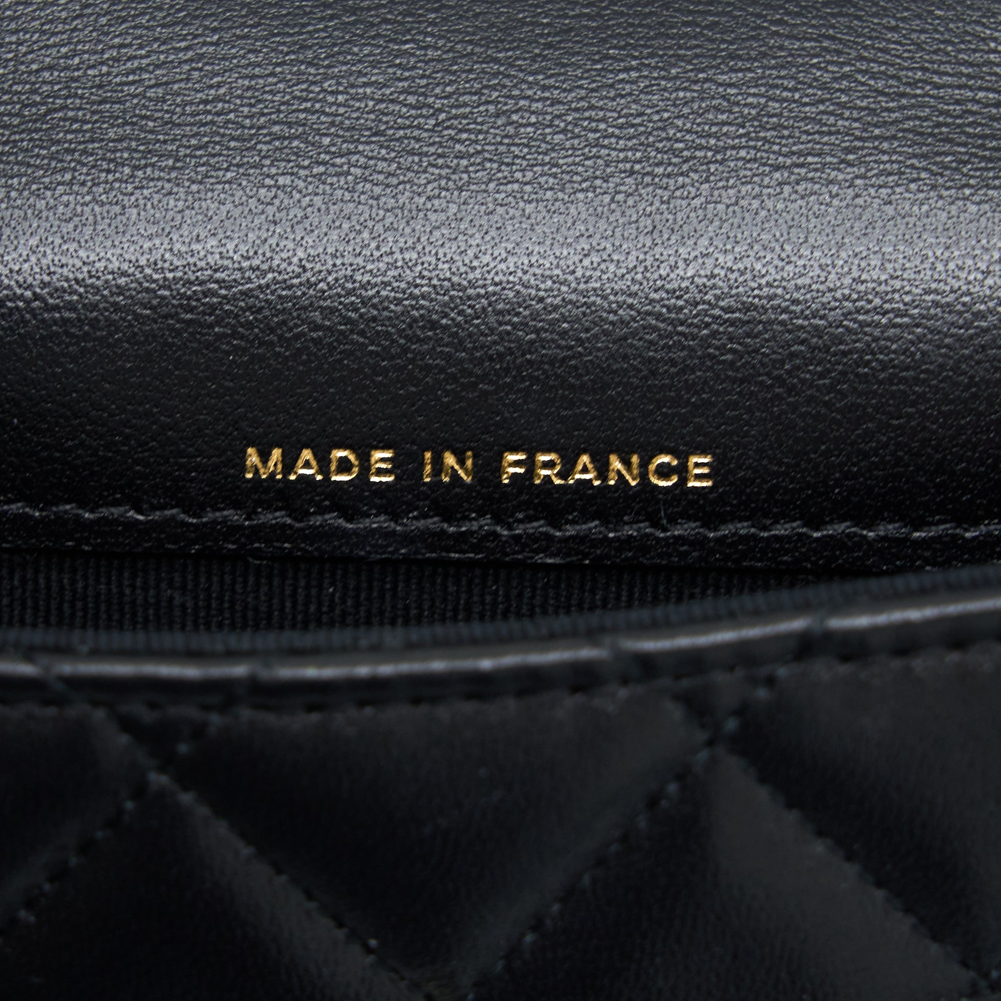 Chanel Mini Top Handle Flap Bag Lambskin Black L