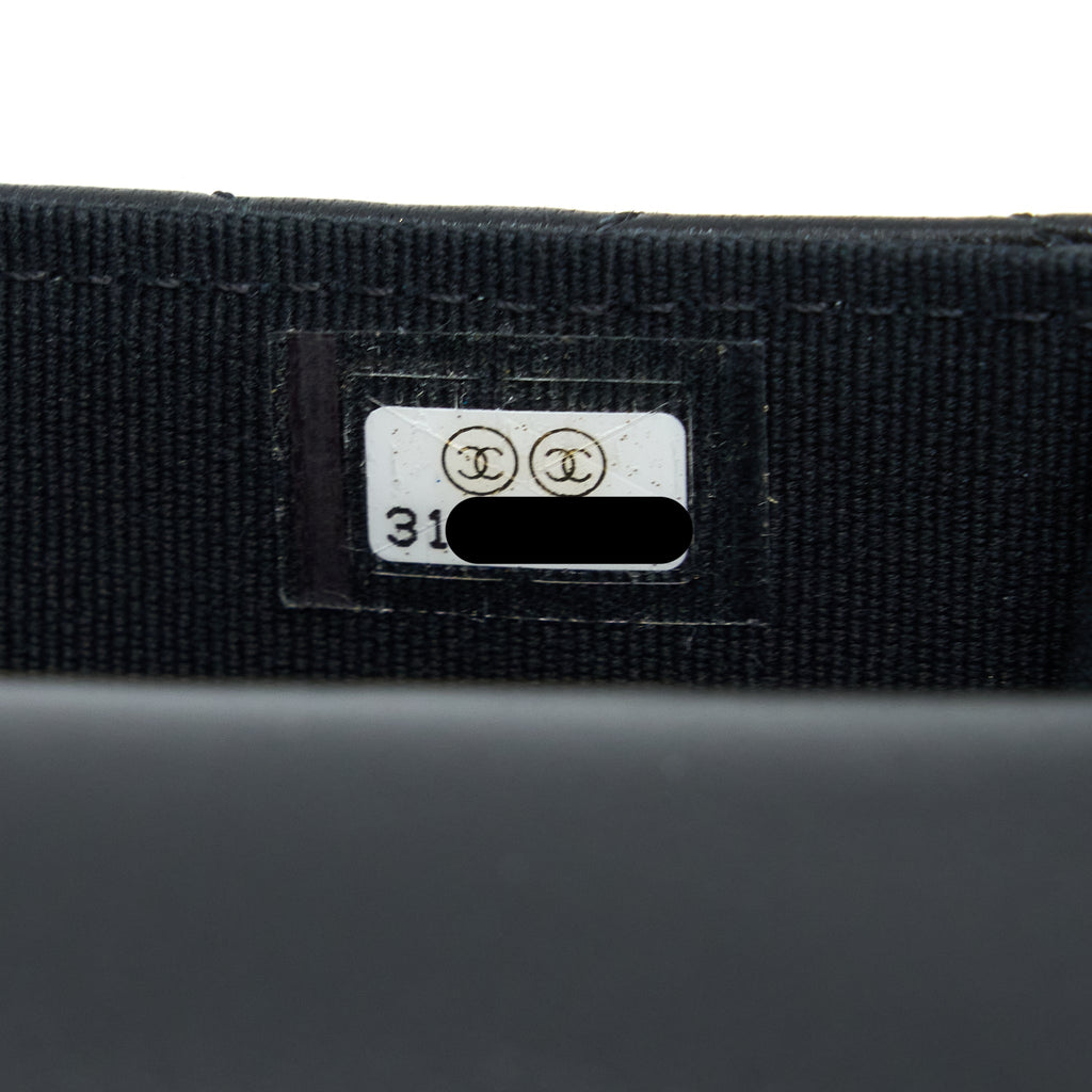 Chanel Mini Top Handle Flap Bag Lambskin Black L