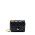 Chanel Quilted Medium Square Flap Bag Lambskin Black Brushed