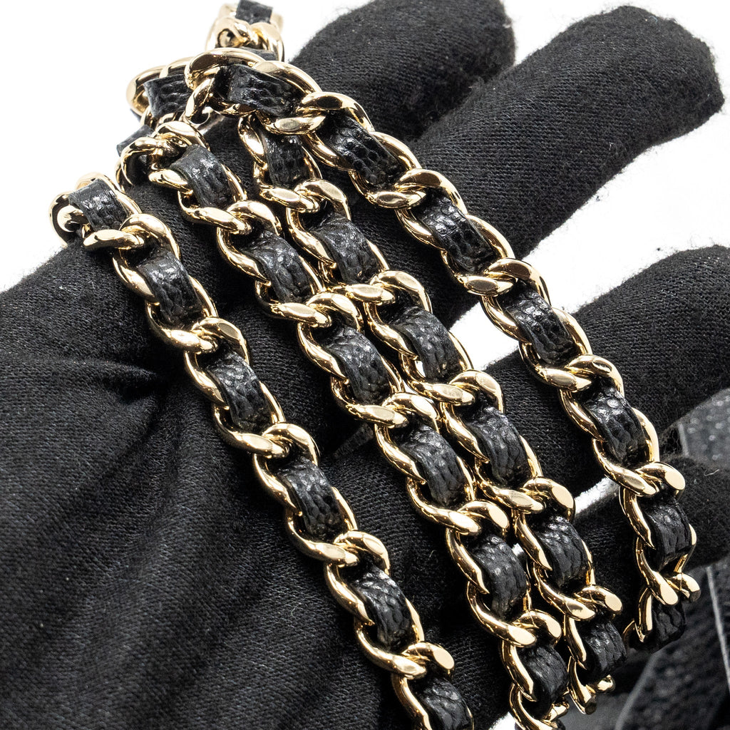 Chanel 25C Quilted Hobo Bag Caviar Black L (Microchip)