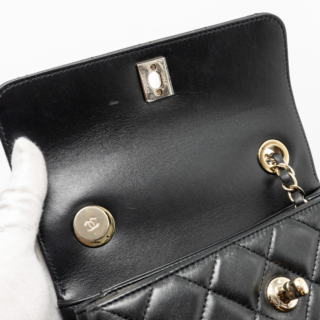 Chanel 24s Mini Trendy CC Lambskin Black L(microchip)