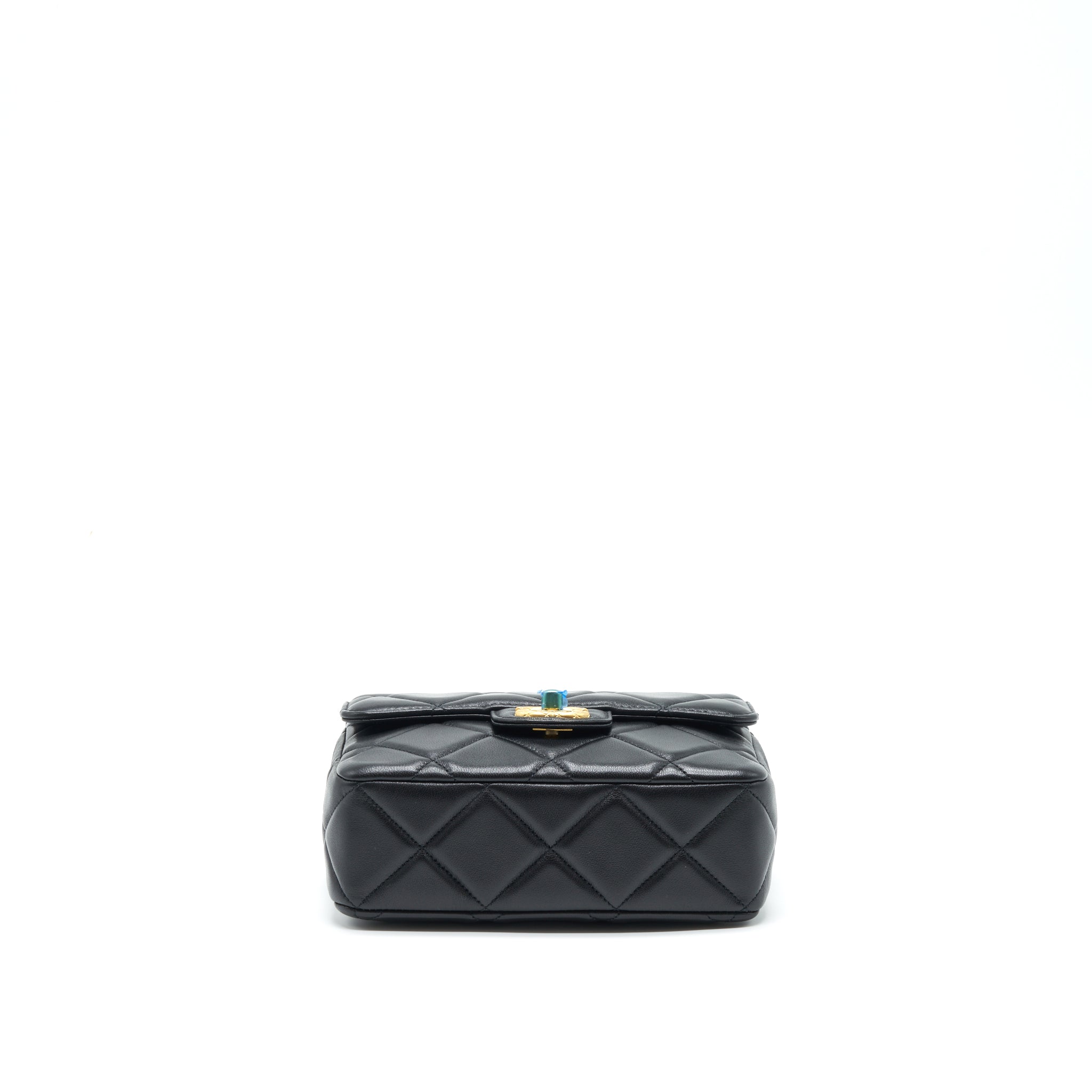 Chanel Quilted Medium Square Flap Bag Lambskin Black Brushed