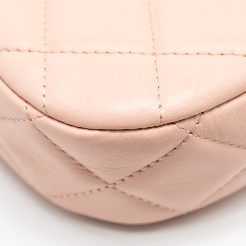 Chanel 23K Small Hobo Bag Calfskin Pink  (microchip)