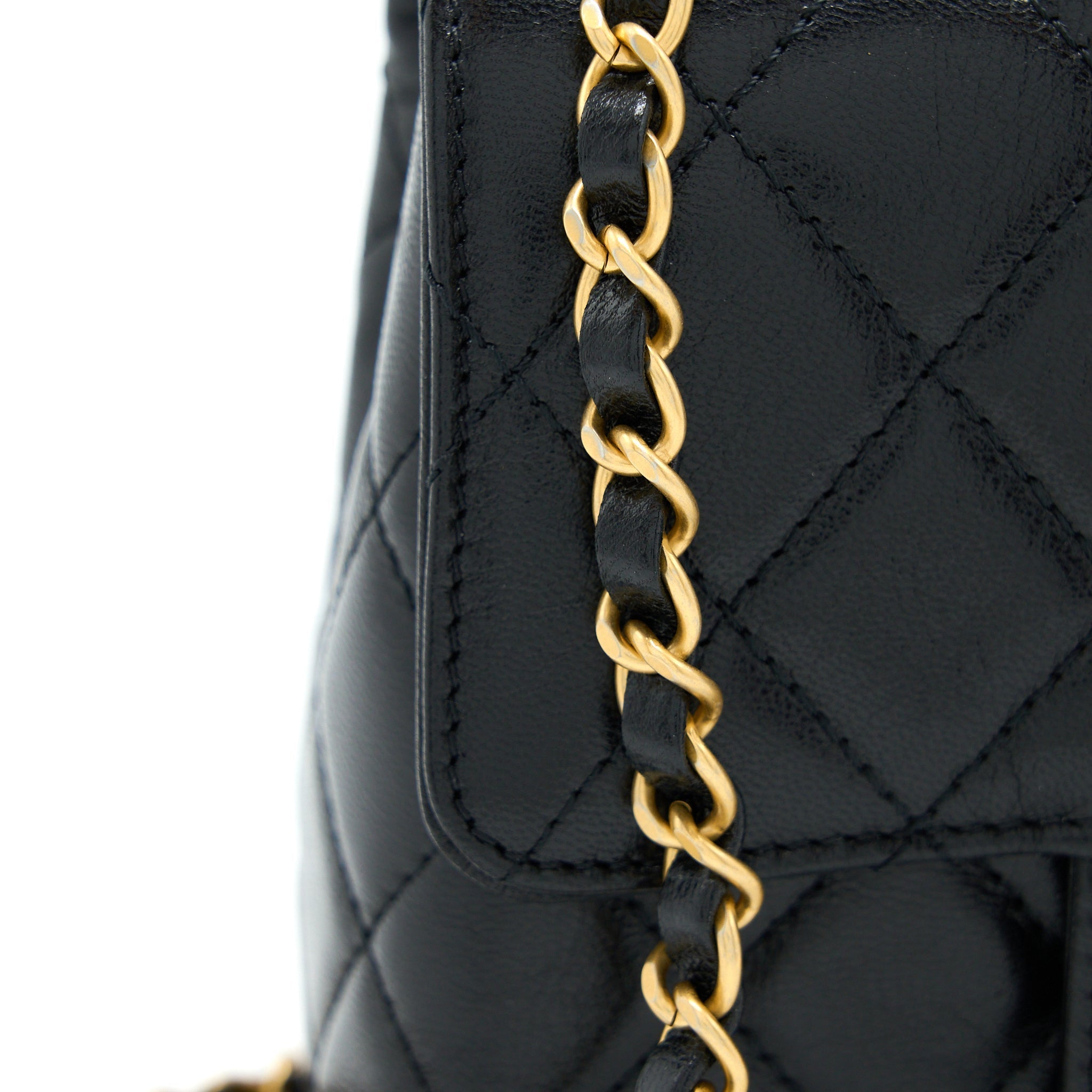 Chanel 22K Retro Classic New Square Mini Flap Bag Goatskin Black  (Microchip)