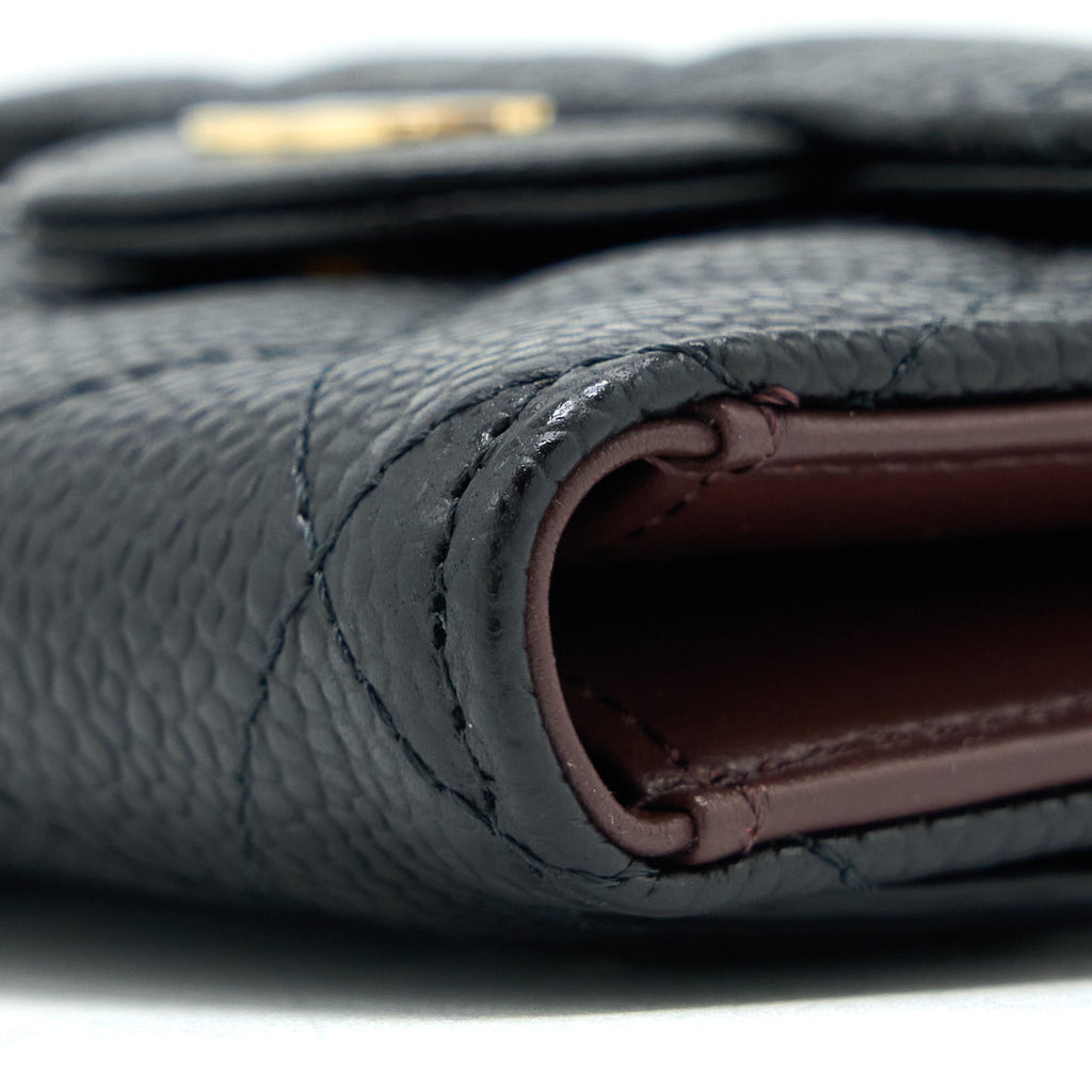 Chanel Small Classic Compact Wallet Caviar Black  (Microchip)