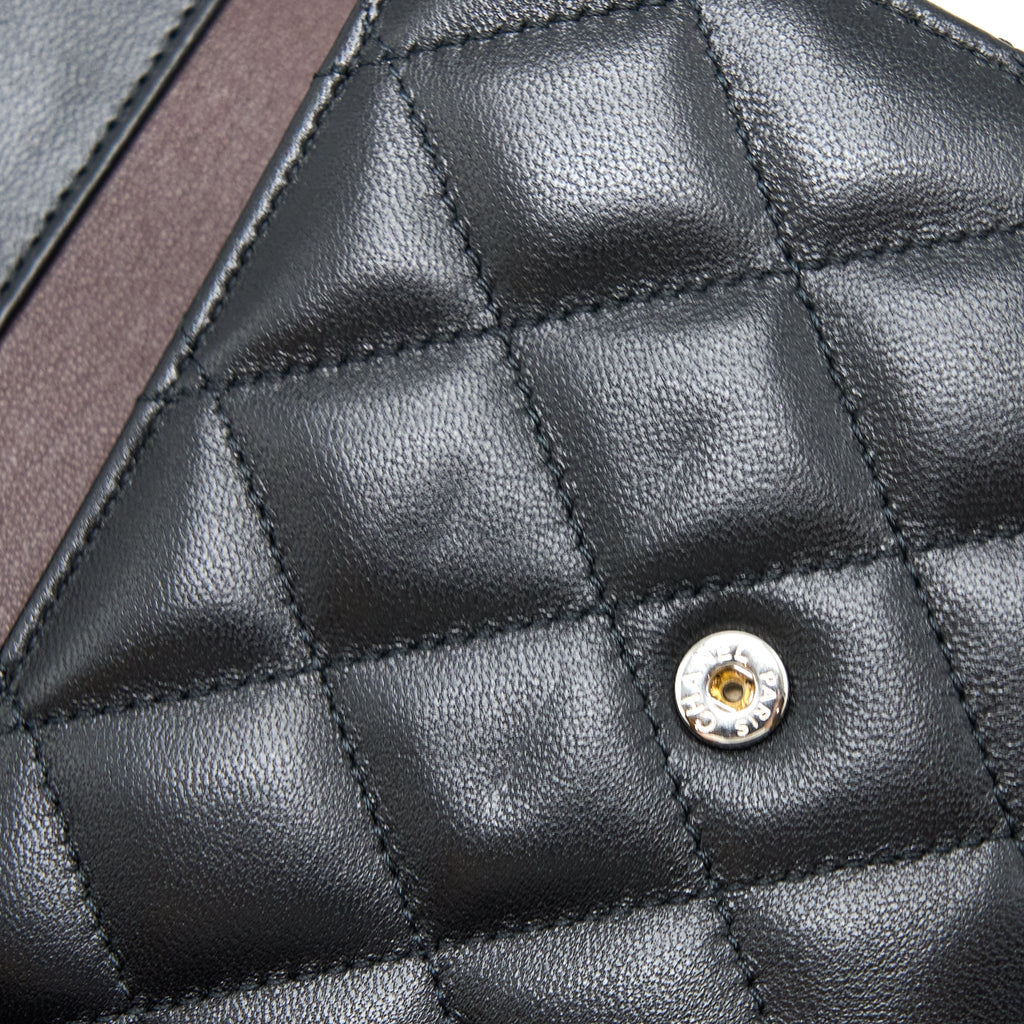 Chanel Small Classic Compact Wallet Lambskin Black