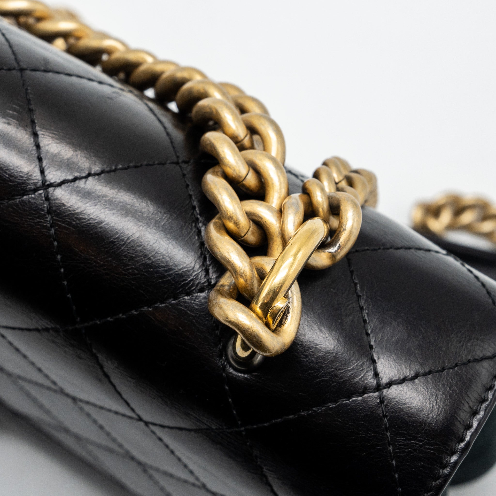 Chanel Flap Bag with chains handle calfskin black