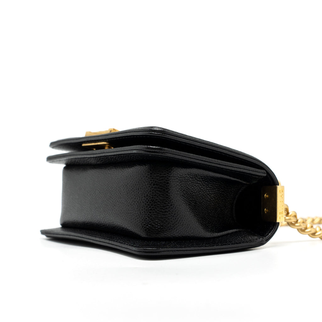 Chanel Super Mini Boy Bag Caviar Black Brushed  (Microchip)