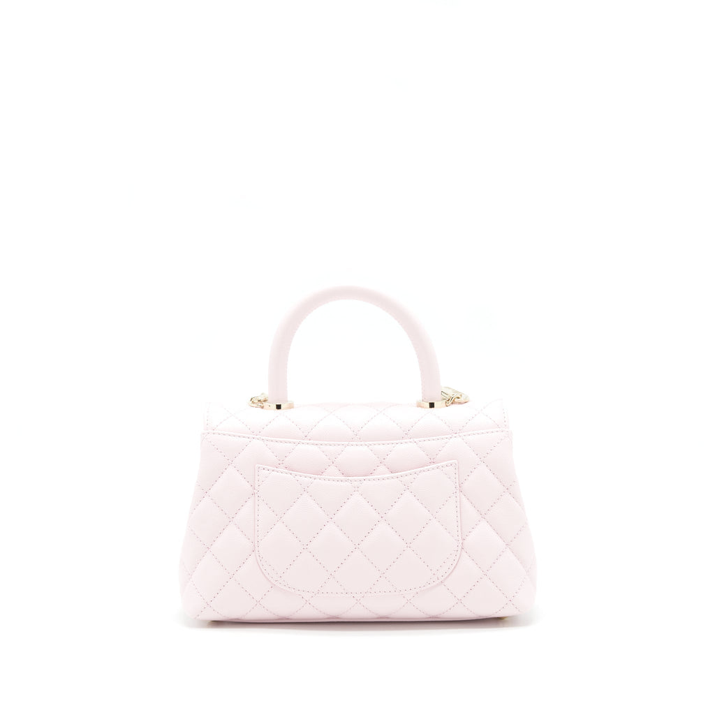 Chanel 22P Small Coco Handle Caviar Light Pink L