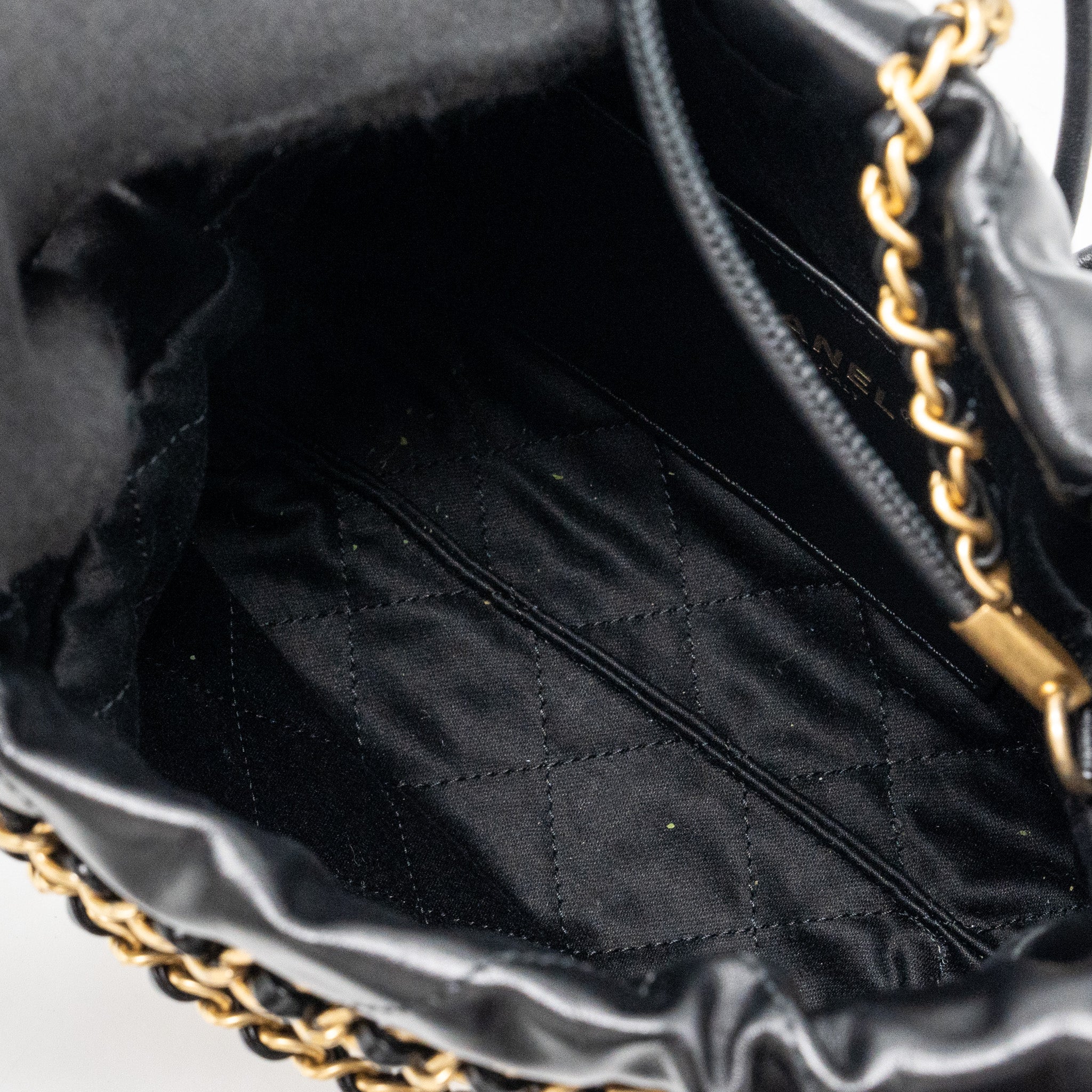Chanel Mini 22 Bag Shiny Calfskin Black (Microchip)