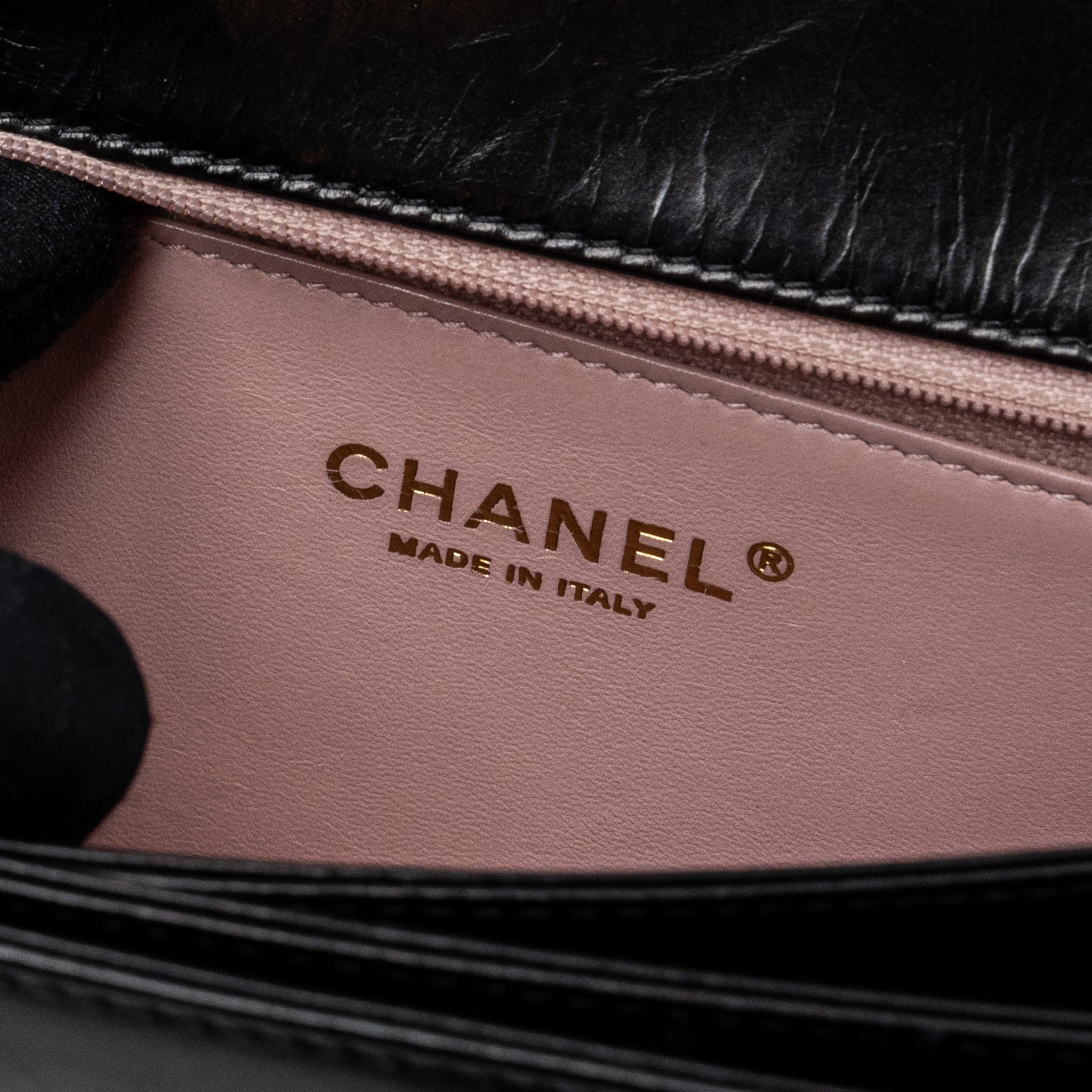 Chanel Flap Bag with chains handle calfskin black