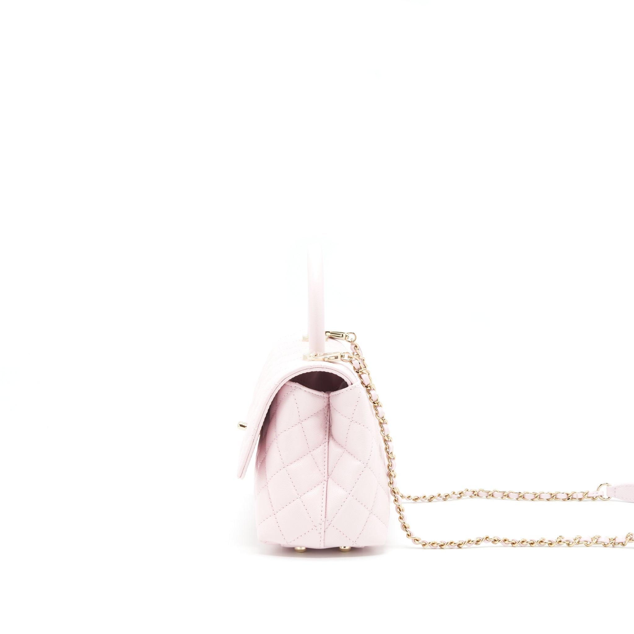 Chanel 22P Small Coco Handle Caviar Light Pink L