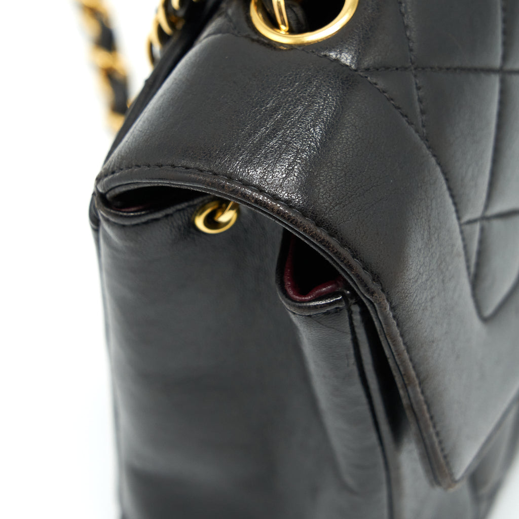 Chanel Vintage Medium Diana Flap Bag Lambskin Black