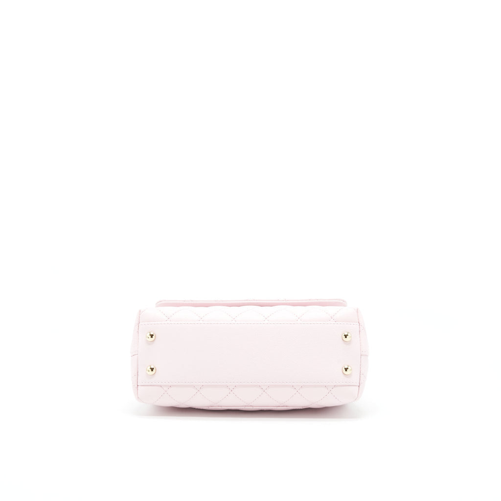 Chanel 22P Small Coco Handle Caviar Light Pink L