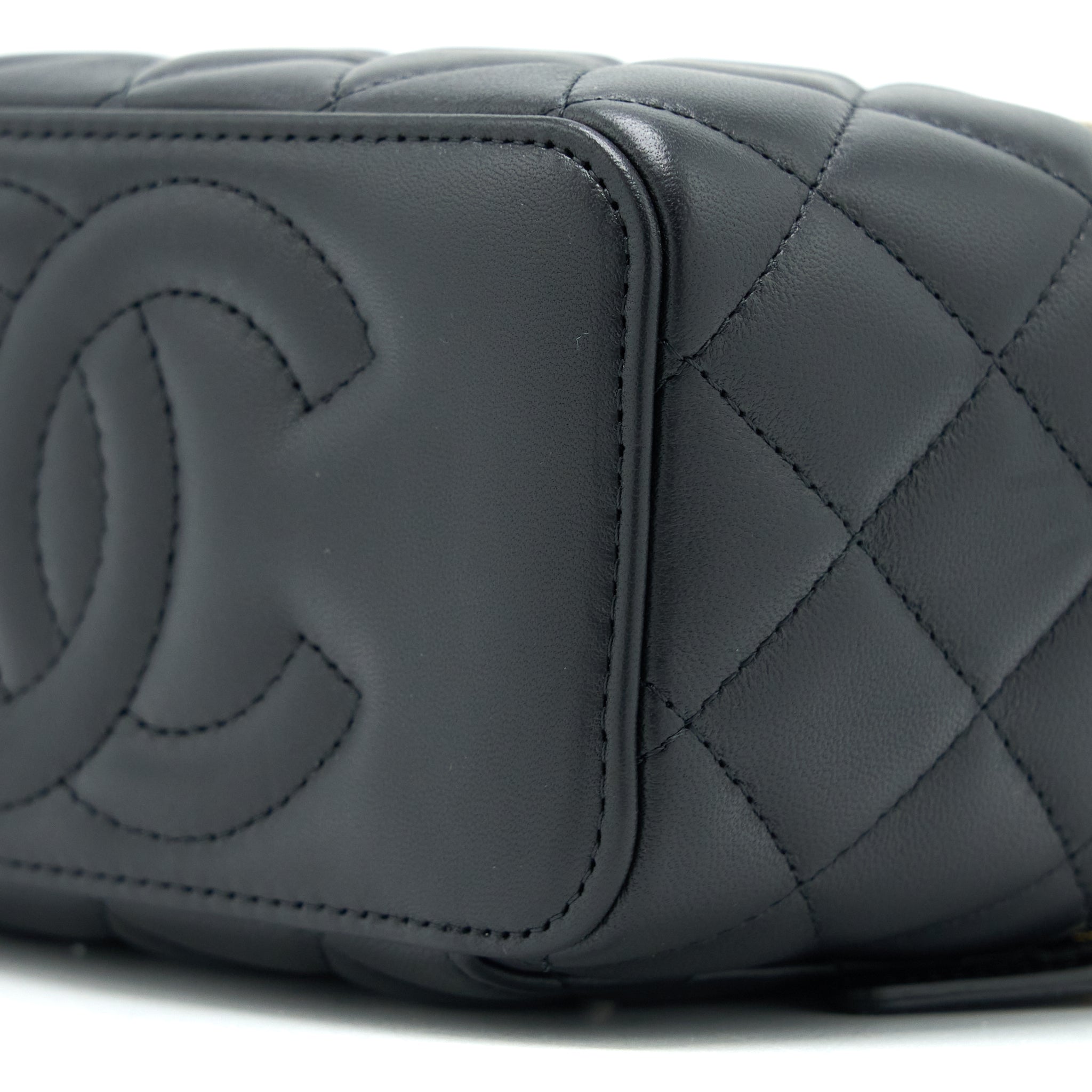 Chanel Pearl Crush Long Vanity with Chain Lambskin Black  (Microchip)