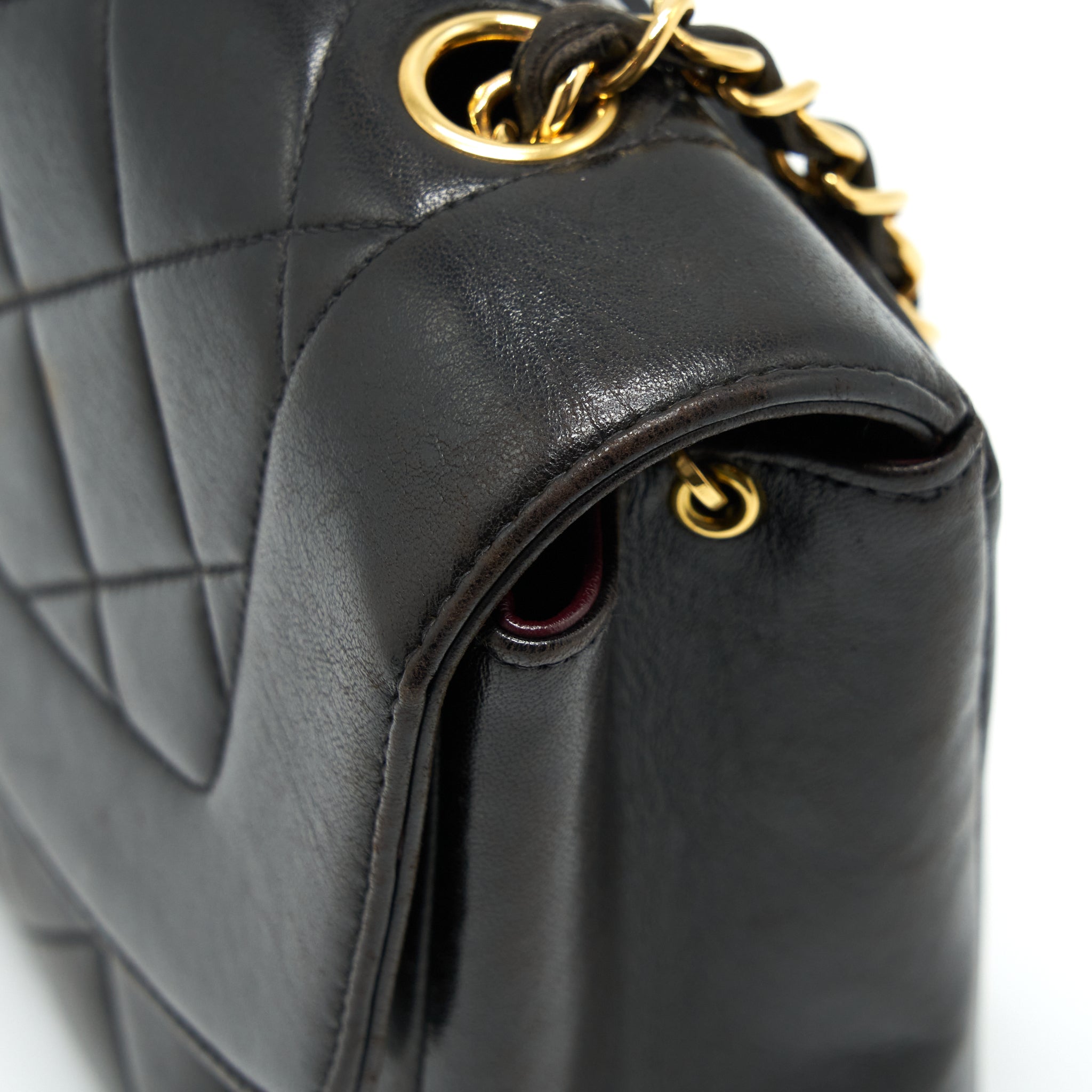 Chanel Vintage Medium Diana Flap Bag Lambskin Black