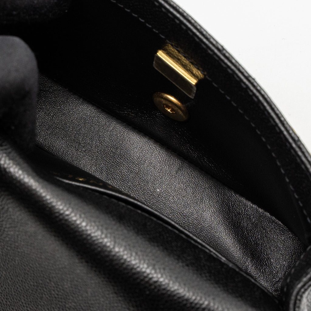 Chanel 23P mini Coco Love Flap Bag Caviar Black Brushed (Microchip)