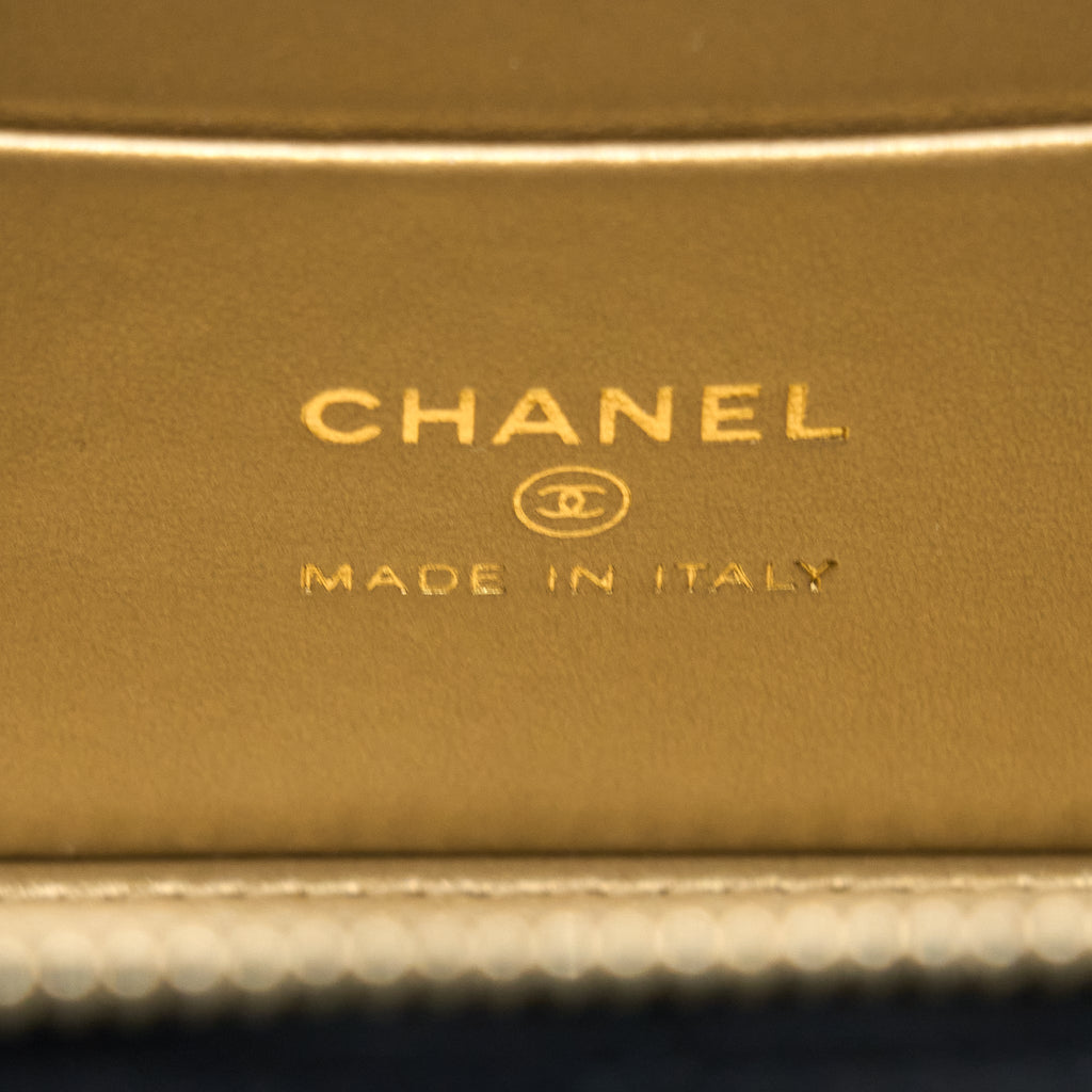 Chanel Pearl Crush Long Vanity with Chain Lambskin Black  (Microchip)