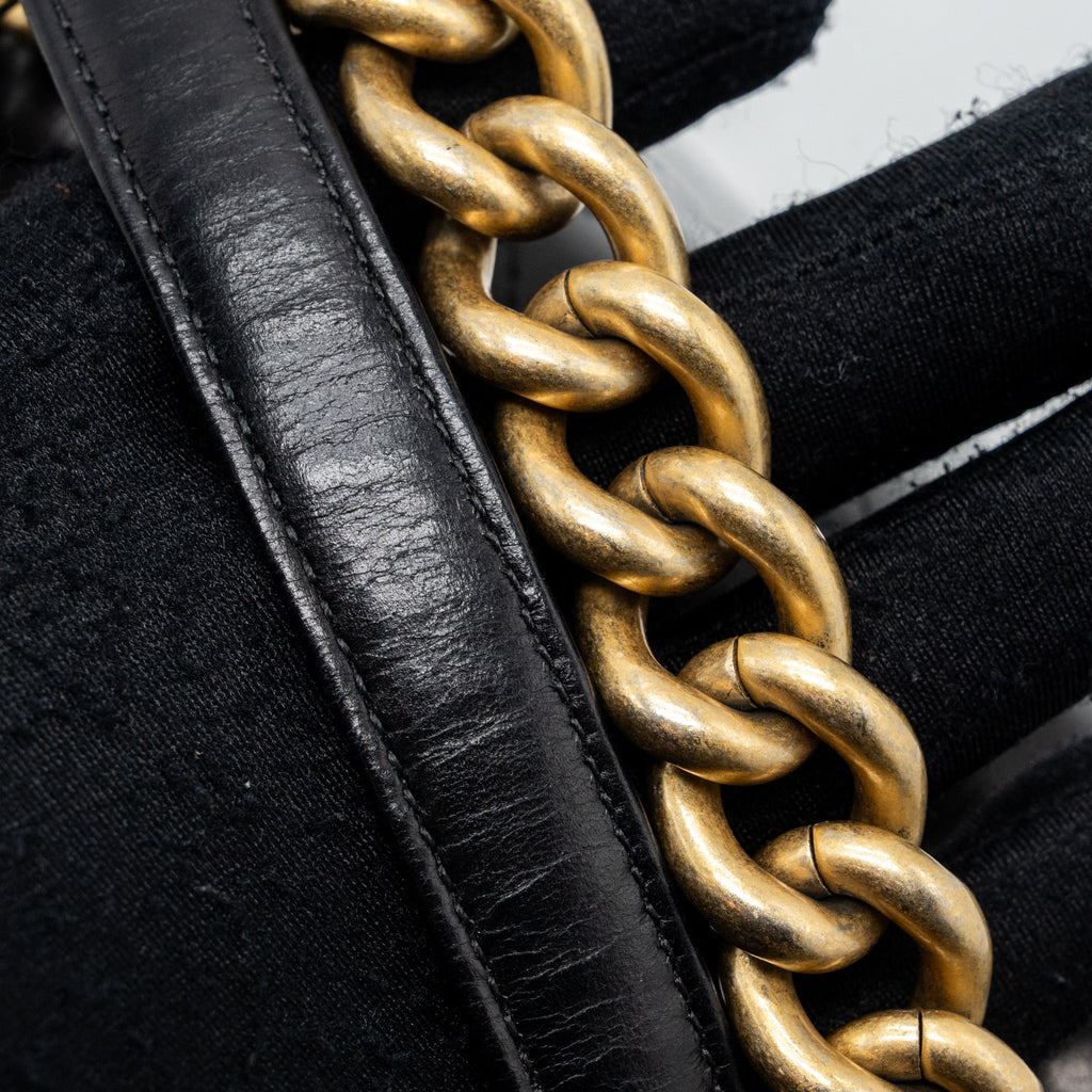Chanel Flap Bag with chains handle calfskin black