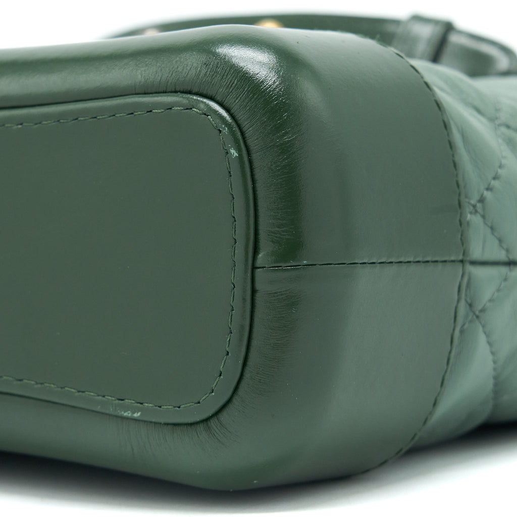 Chanel Small Gabrielle Hobo Bag Aged Calfskin Green Multicolour with Multicolour Hardware