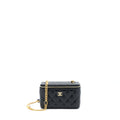 Chanel Long Vanity With Detailed Chain Lambskin Black