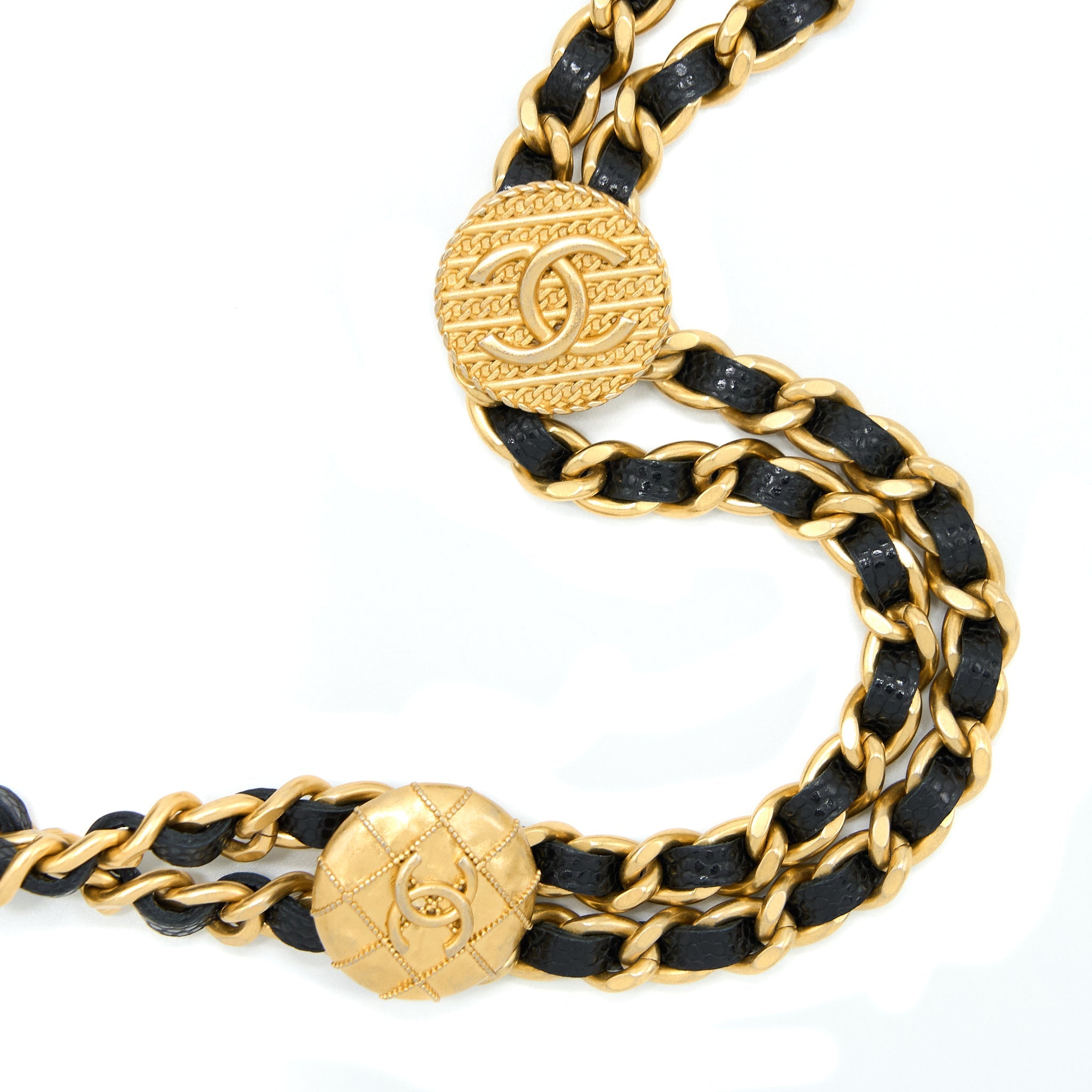 Chanel 22A Wallet On Chain Caviar Black  (Microchip)