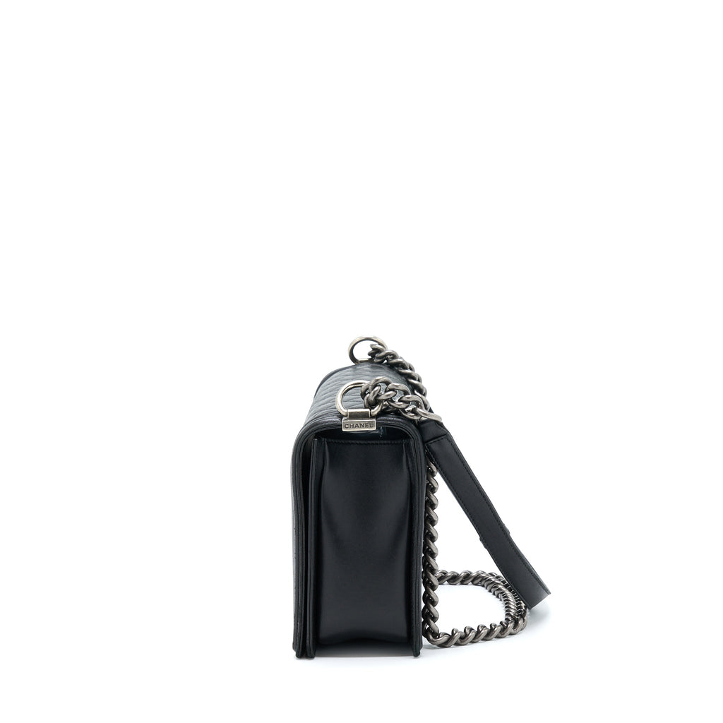 Chanel Medium Boy Bag Lambskin Black Ruthenium