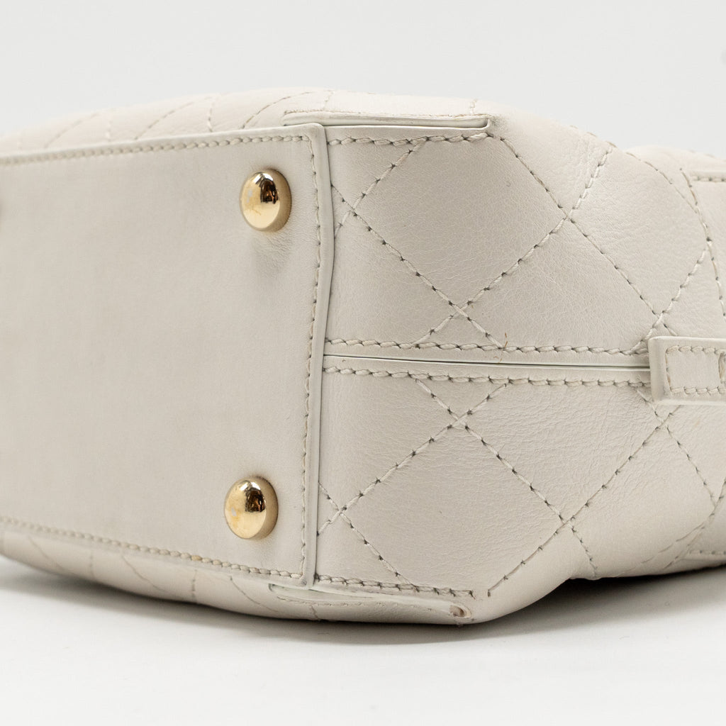 Chanel Mini Camera Bag with Chain Calfskin White L