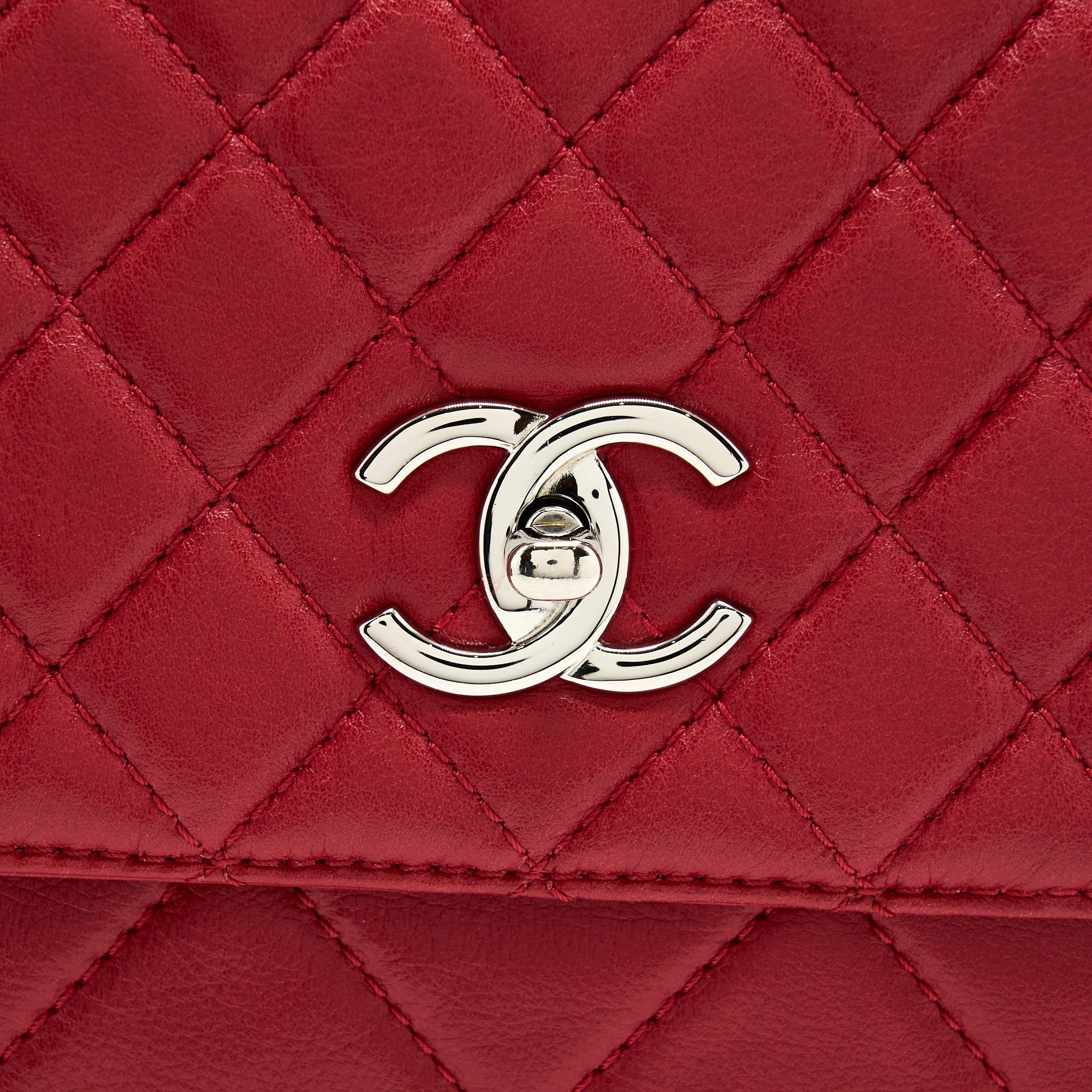 Chanel Large Flap Bag Lambskin Red