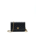 Chanel 22C Pearl Crush Wallet On Chain Lambskin Black
