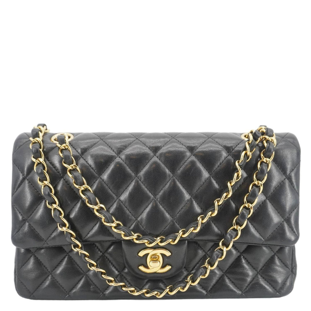 CHANEL Classic Double Flap Quilted Leather Crossbody Bag Black