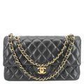 CHANEL Classic Double Flap Quilted Leather Crossbody Bag Black