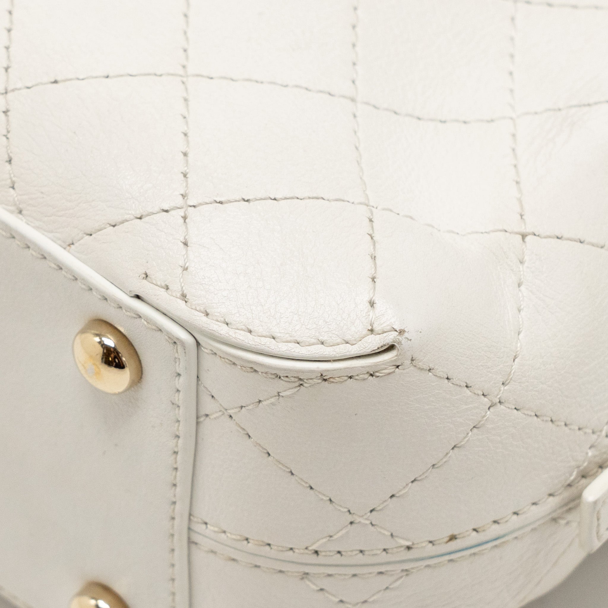 Chanel Mini Camera Bag with Chain Calfskin White L