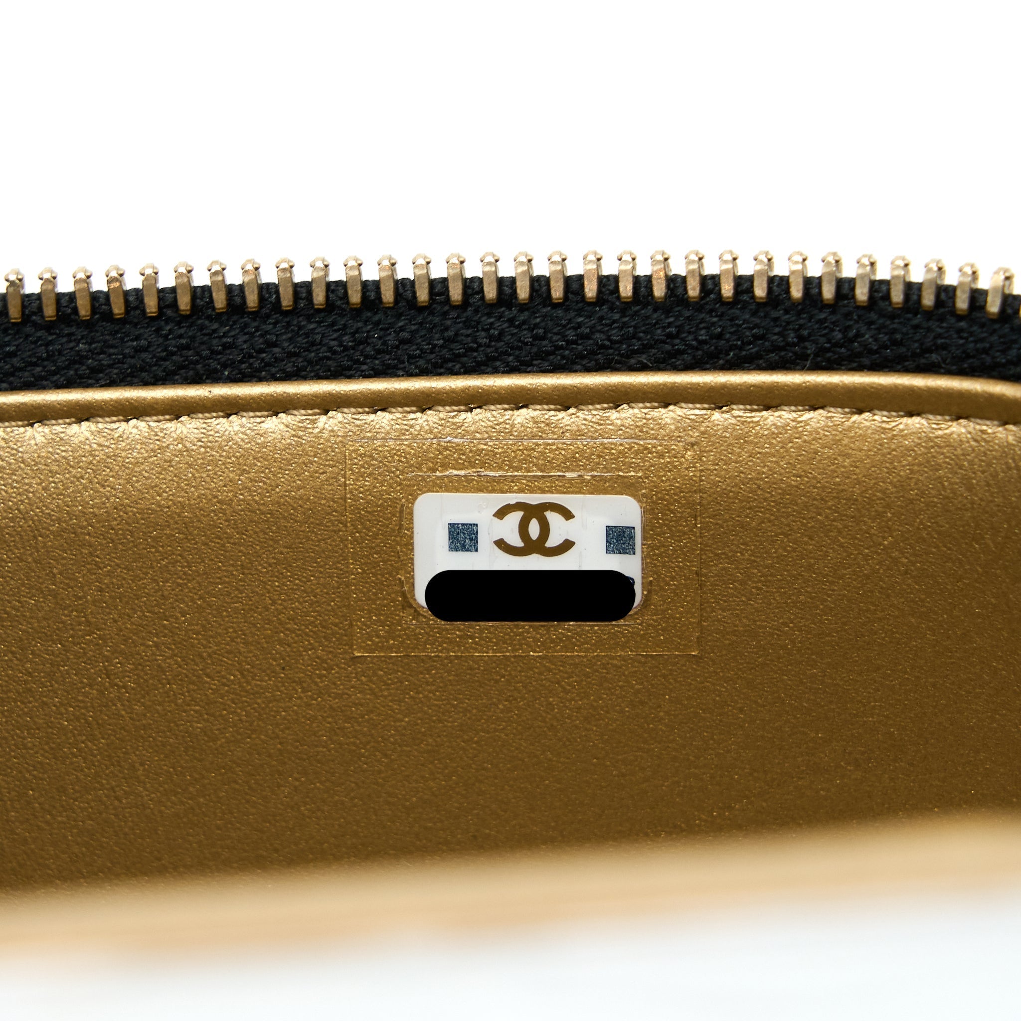 Chanel 22B Pearl Crush Long Vanity with Chain Lambskin Black  (Microchip)