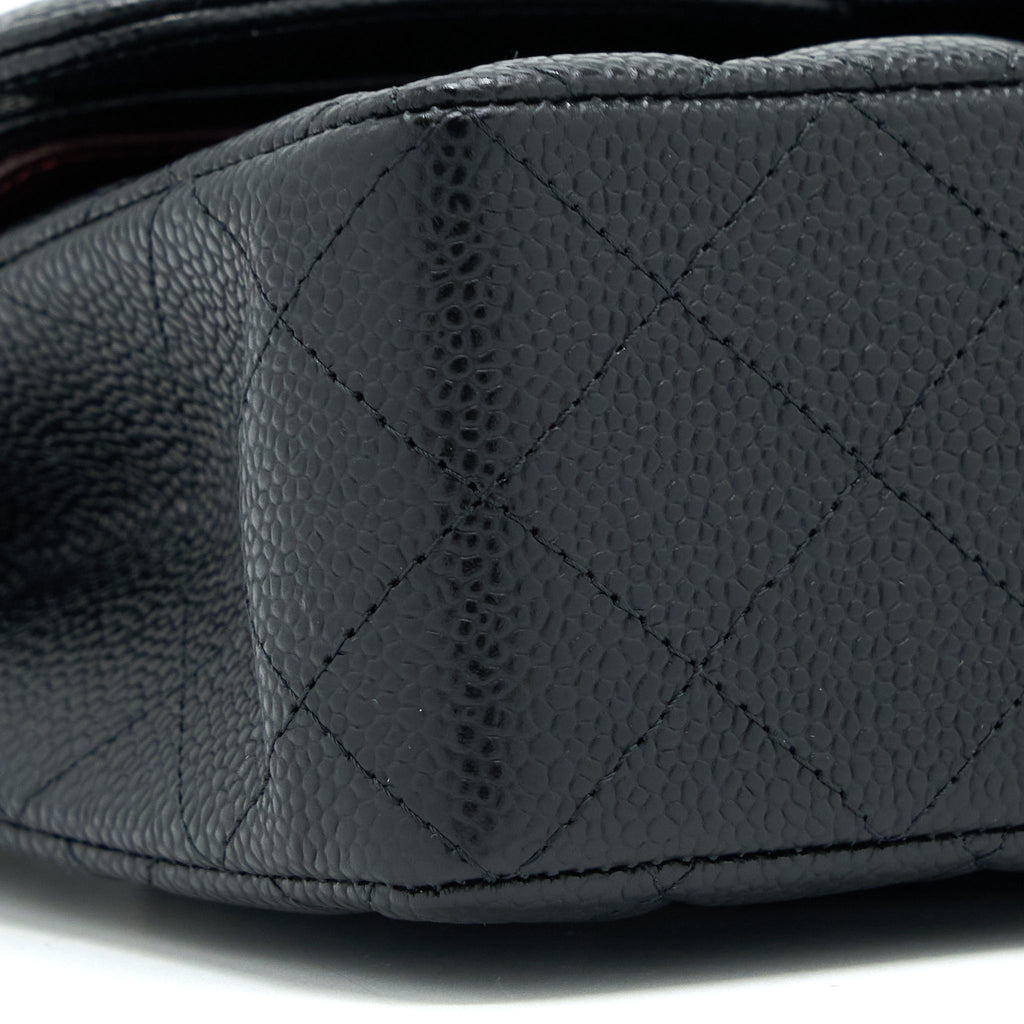 Chanel Small Classic Double Flap Bag Caviar Black  (Microchip)