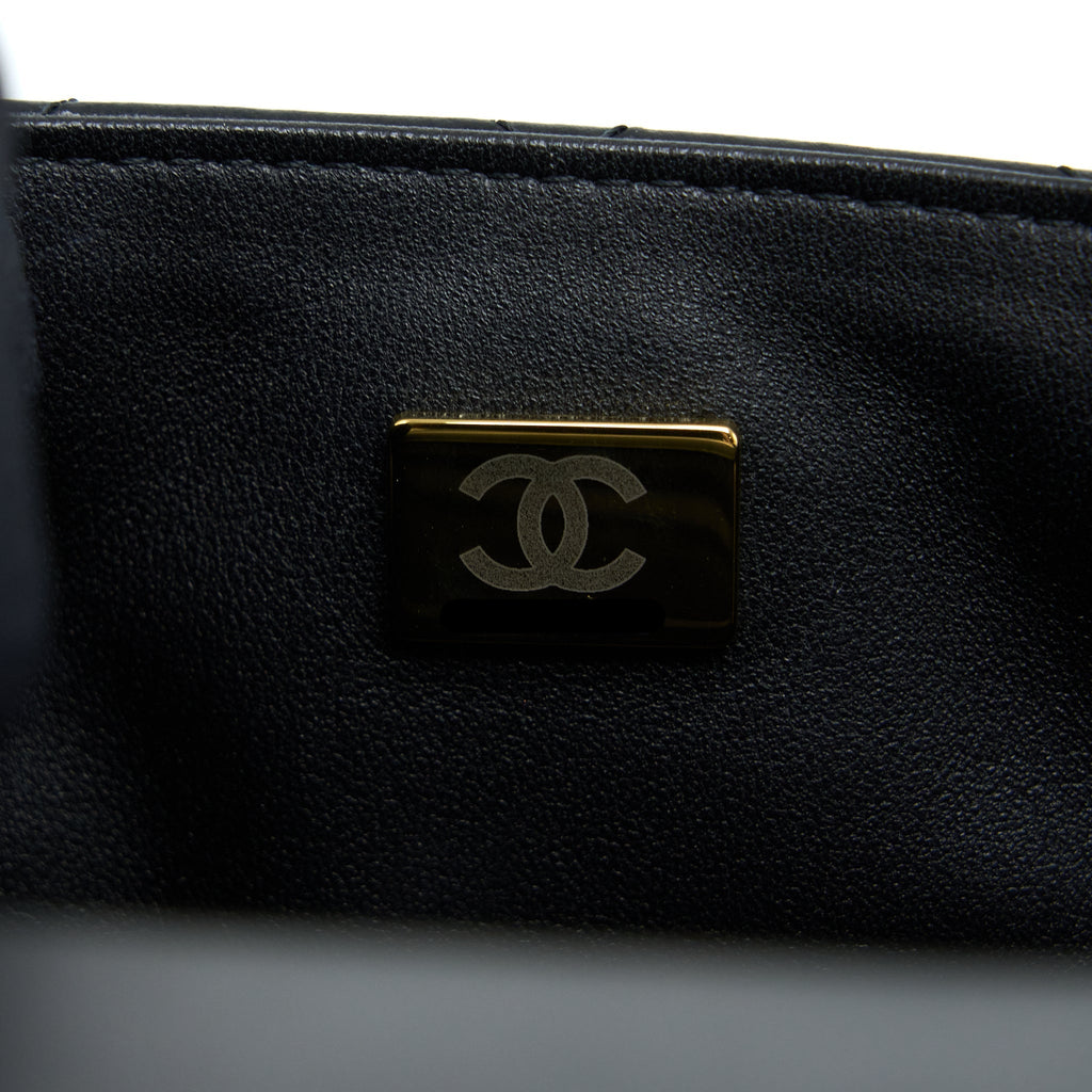Chanel Classic Mini Square Flap Bag Lambskin Black L (Microchip)