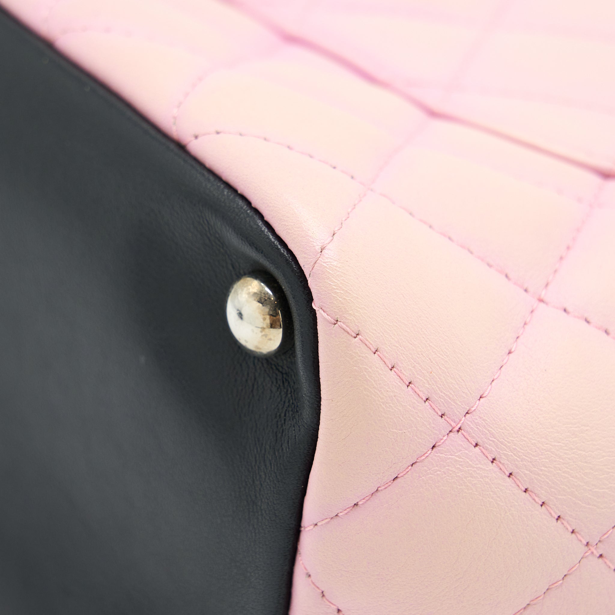 Chanel Vintage Camnon Tote Pink/Black