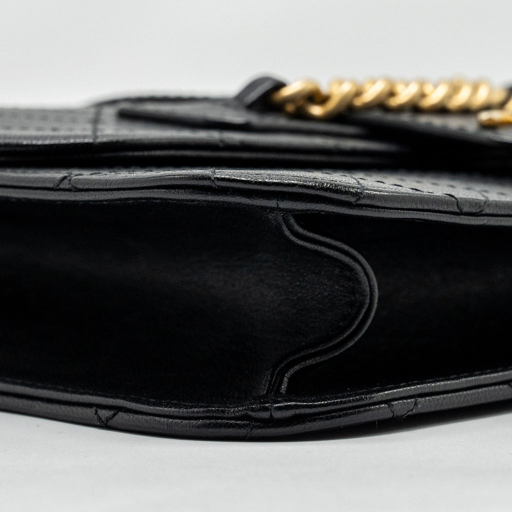 Chanel Graphic Chic Front Chain Quilted Flap Bag Sheepskin Black