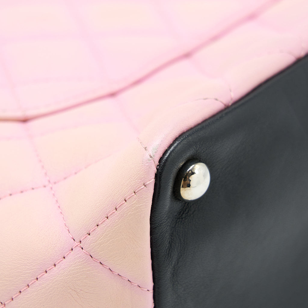 Chanel Vintage Camnon Tote Pink/Black