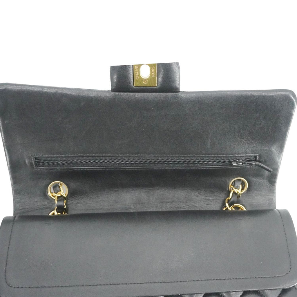 CHANEL Classic Double Flap Quilted Leather Crossbody Bag Black