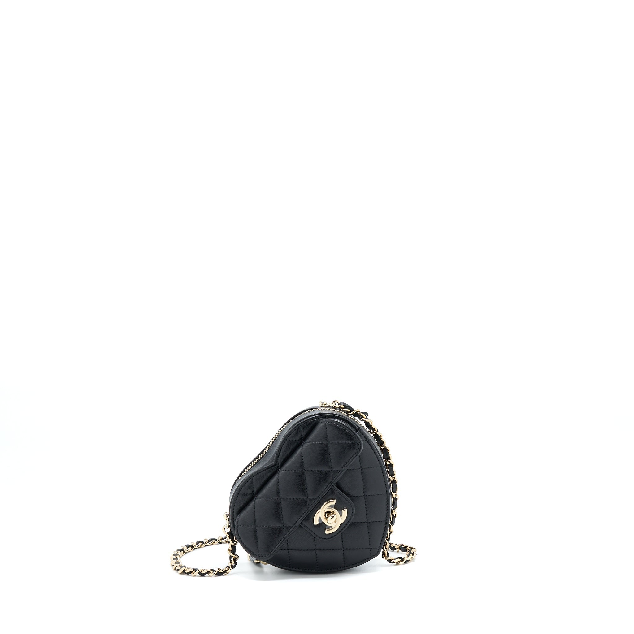 Chanel 22S Small Heart Bag Lambskin Black L