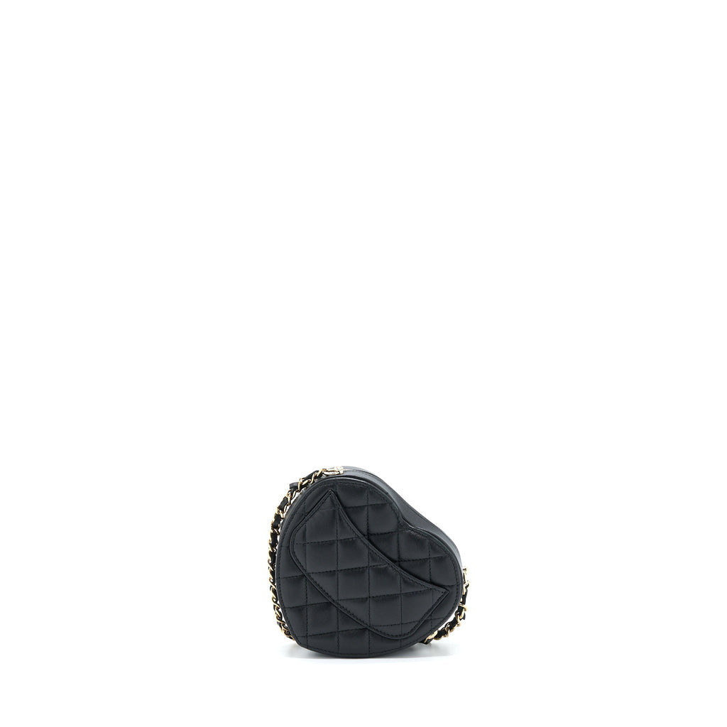Chanel 22S Small Heart Bag Lambskin Black L