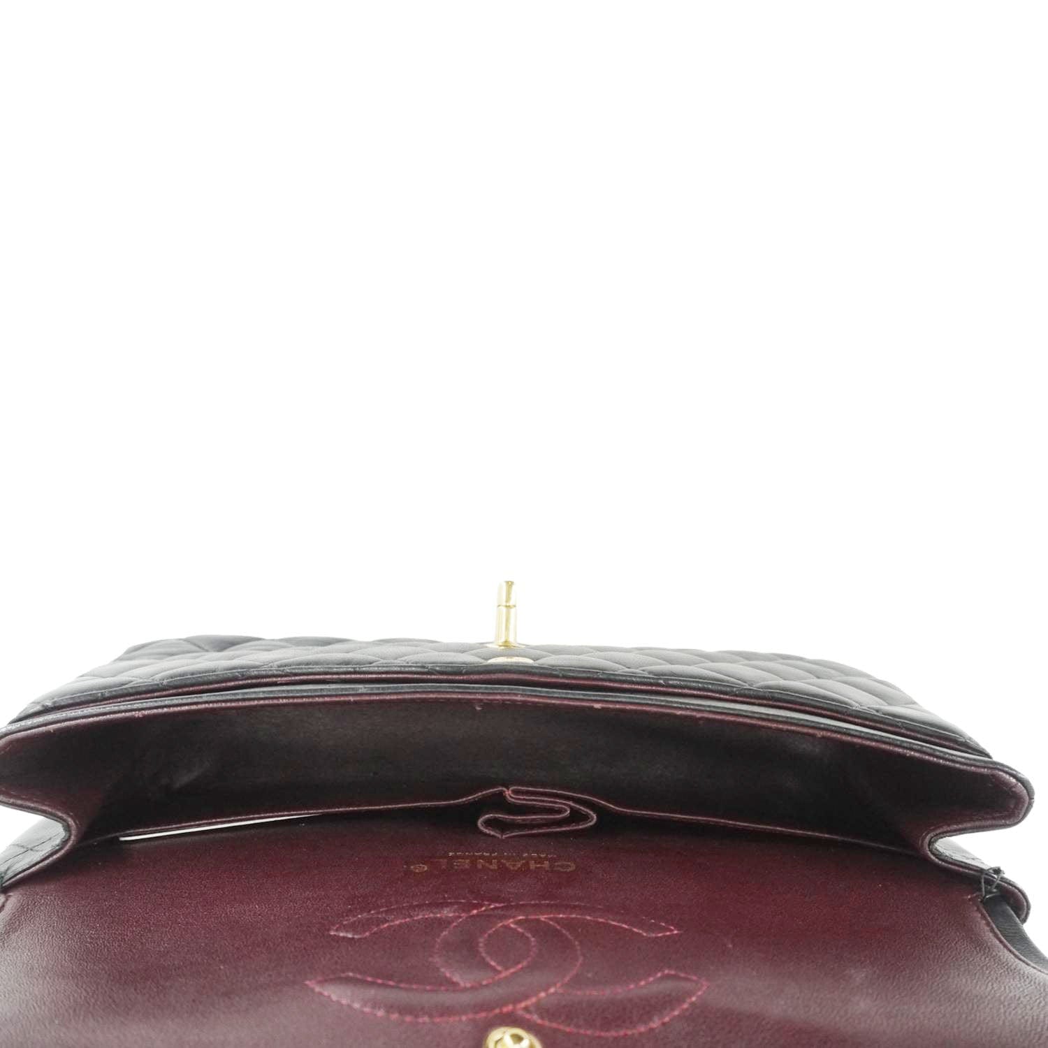 CHANEL Classic Double Flap Quilted Leather Crossbody Bag Black