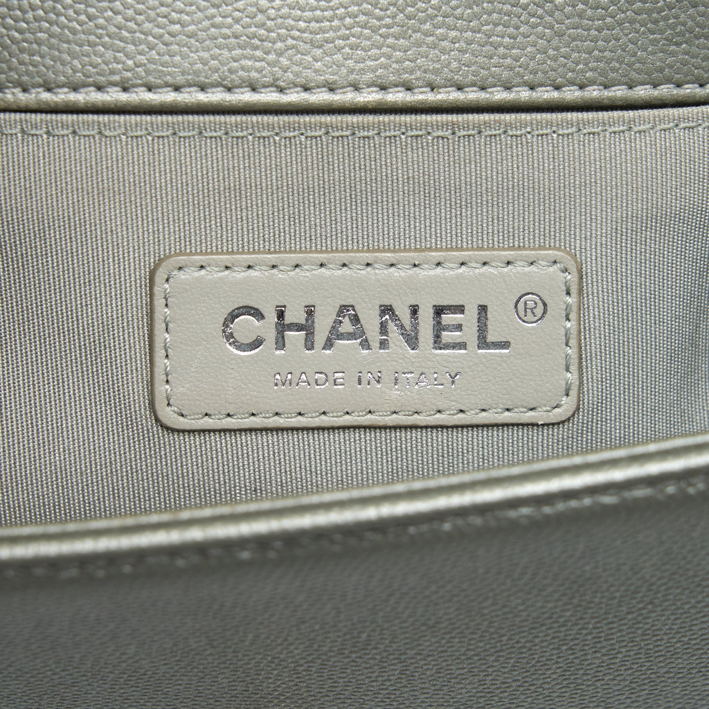 Chanel Small Boy bag Caviar Light Grey
