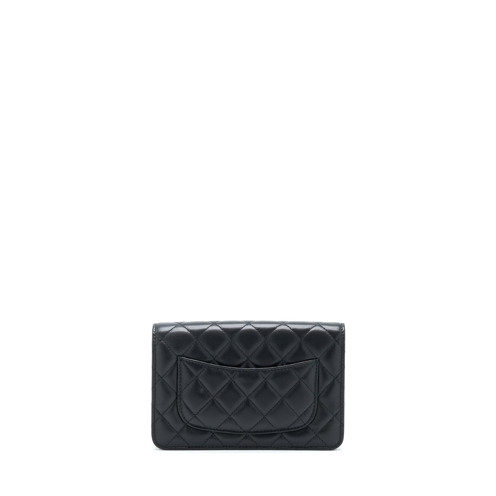 Chanel 22B Pearl Crush Wallet On Chain Lambskin Black  (Microchip)