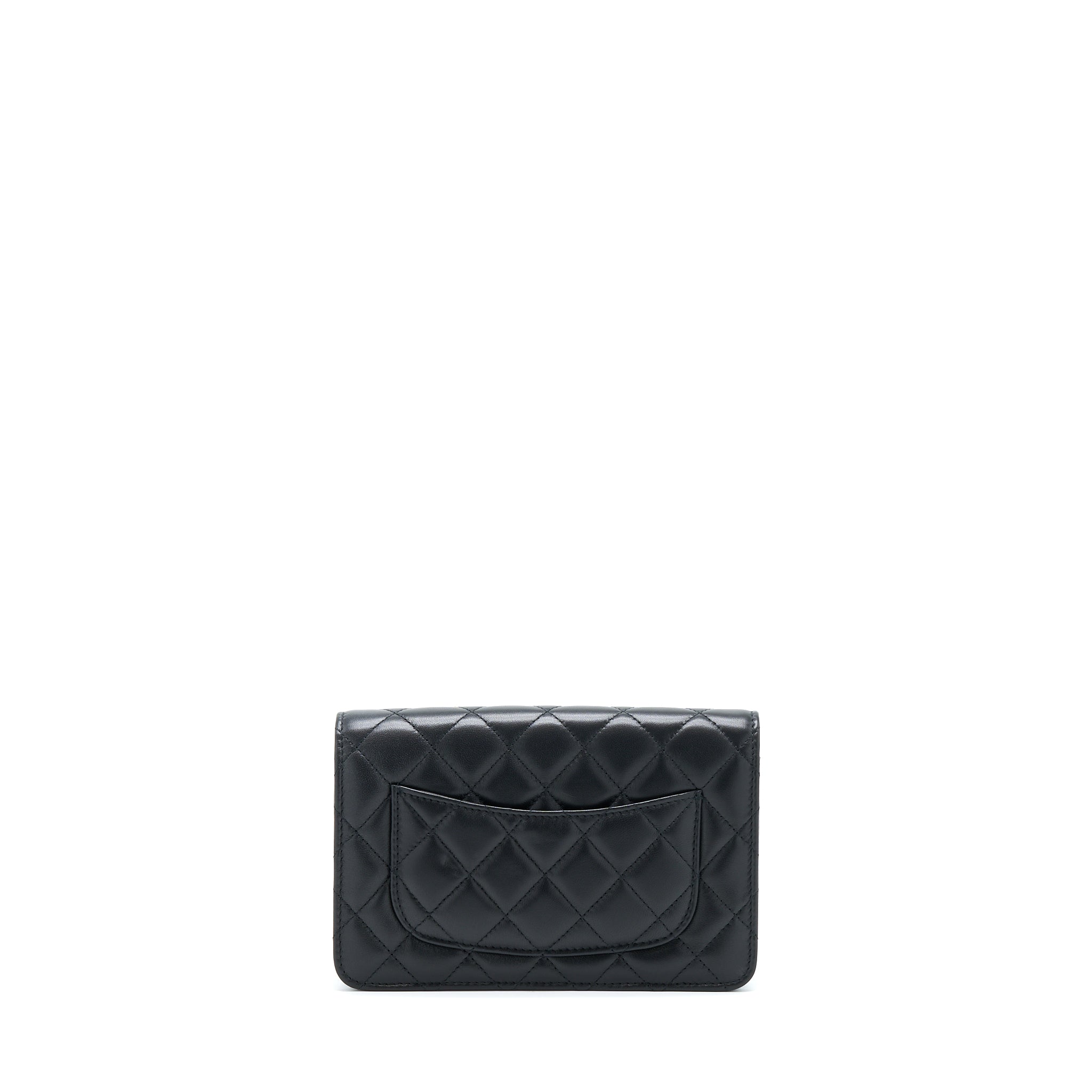 Chanel 22B Pearl Crush Wallet On Chain Lambskin Black  (Microchip)