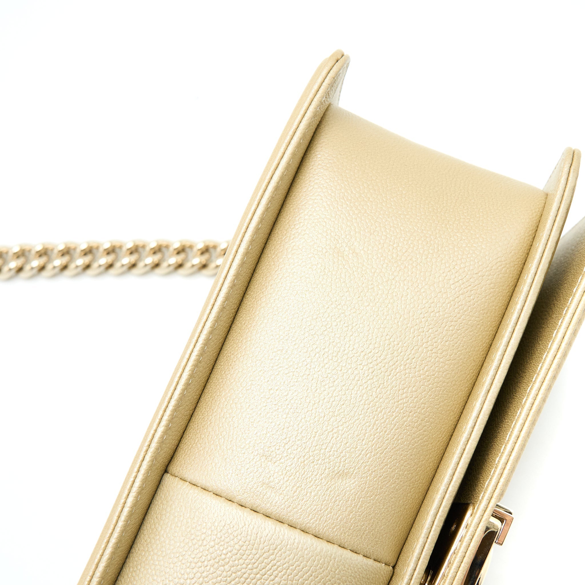 Chanel Medium Boy Caviar Gold L